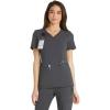Cherokee Women’s Medical Scrub Top Iflex V-Neck Knit Panel Top – CK605(Pewter)