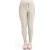Cherokee Womens Mid Rise Tapered Leg Drawstring Scrub Pants 5 Pocket 360 Stretch Moisture Wicking Easy Care – CK095(Summer Sand)