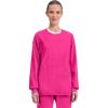 Cherokee Womens Scrub Jacket Nurse Snap Front Medical Uniform with Pockets, 2-Way Stretch, Easy Care Soft Fabric – WW310(Electric Pink)