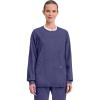 Cherokee Womens Scrub Jacket Nurse Snap Front Medical Uniform with Pockets, 2-Way Stretch, Easy Care Soft Fabric – WW310(Grape)