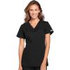 Cherokee Women’s V-Neck Scrub Top – Modern Classic Shirt with 3 Pockets, Instrument Loop & Fade Resistant Fabric – WW645(Black)