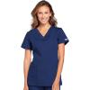 Cherokee Women’s V-Neck Scrub Top – Modern Classic Shirt with 3 Pockets, Instrument Loop & Fade Resistant Fabric – WW645(Navy)