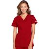 Cherokee Women’s V-Neck Scrub Top – Modern Classic Shirt with 3 Pockets, Instrument Loop & Fade Resistant Fabric – WW645(Red)