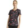 Cherokee iFlex Women Scrubs Top V-Neck Print CK732(Bursting With Love)