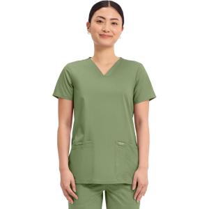 Cherokee Medical Women’s Scrub Top V-Neck Modern Classic Fit with 3 Pockets, Ultra Soft and 2-Way Stretch Fabric – WW620(Celery Green)
