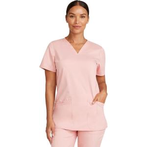 Cherokee Medical Women’s Scrub Top V-Neck Modern Classic Fit with 3 Pockets, Ultra Soft and 2-Way Stretch Fabric – WW620(Pink Essence)