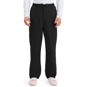 Cherokee Scrub Pants for Men Cargo Nursing Bottom with Zip Fly, 7 Pockets, Elastic Waist & 2-Way Stretch Fabric – 4243(Black)