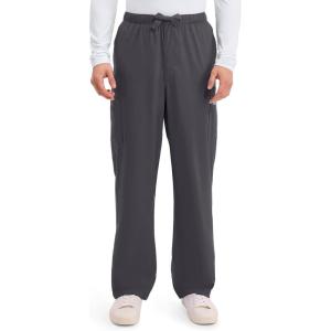 Cherokee Scrub Pants for Men Cargo Nursing Bottom with Zip Fly, 7 Pockets, Elastic Waist & 2-Way Stretch Fabric – 4243(Pewter)