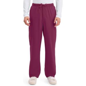 Cherokee Scrub Pants for Men Cargo Nursing Bottom with Zip Fly, 7 Pockets, Elastic Waist & 2-Way Stretch Fabric – 4243(Wine)