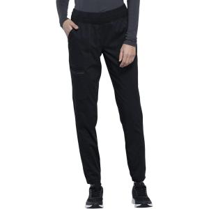 Cherokee Scrub Pants for Women Jogger Natural Rise Medical Uniform 5 Pocket Elastic Waist Ultra Soft 2-Way Stretch – WW011(Black)