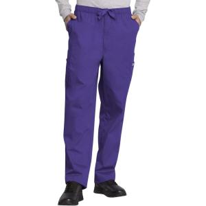 Cherokee Scrub for Men Fly Front Cargo Pant with 7 Pocket, Durable, Fade Resistant Fabric – 4000(Grape)
