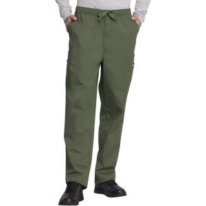 Cherokee Scrub for Men Fly Front Cargo Pant with 7 Pocket, Durable, Fade Resistant Fabric – 4000(Olive)
