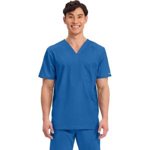 Cherokee Scrub for Men’s Tuckable V-Neck Top with 1 Chest Pocket, Pen Slot, Ultra Soft, Durable, 2-Way Stretch Fabric- WW690(Royal)