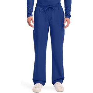 Cherokee Scrubs for Men Tapered Leg Cargo Scrub Pants with Zip Fly, 5 Pockets Elastic Waist 2-Way Stretch & Easy Care – WW190(Galaxy Blue)