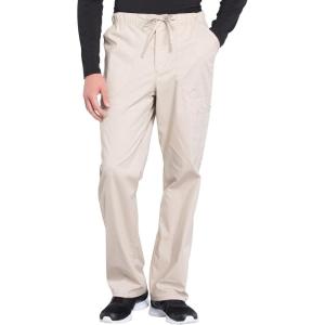 Cherokee Scrubs for Men Tapered Leg Cargo Scrub Pants with Zip Fly, 5 Pockets Elastic Waist 2-Way Stretch & Easy Care – WW190(Khaki)