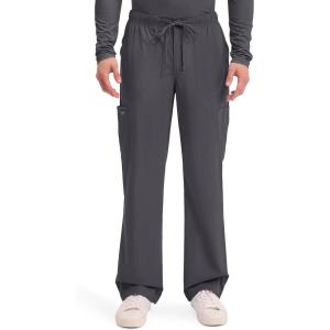 Cherokee Scrubs for Men Tapered Leg Cargo Scrub Pants with Zip Fly, 5 Pockets Elastic Waist 2-Way Stretch & Easy Care – WW190(Pewter)