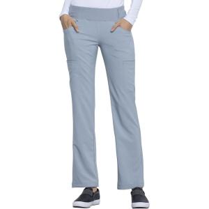 Cherokee Scrubs for Women Mid Rise Straight Leg Scrub Pants For Women Pull-on Bottoms with 6 Pockets & 360° Stretch – CK002(Grey)