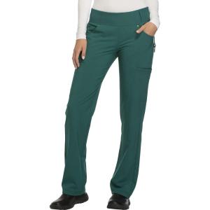 Cherokee Scrubs for Women Mid Rise Straight Leg Scrub Pants For Women Pull-on Bottoms with 6 Pockets & 360° Stretch – CK002(Hunter Green)
