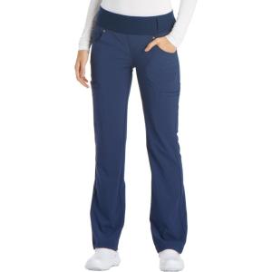 Cherokee Scrubs for Women Mid Rise Straight Leg Scrub Pants For Women Pull-on Bottoms with 6 Pockets & 360° Stretch – CK002(Navy)