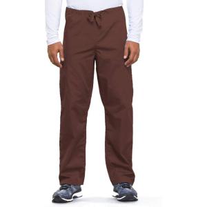 Cherokee Unisex Scrub Pants for Men & Women Drawstring Cargo Medical Uniform Straight Leg Nursing Scrub Bottoms – 4100(Chocolate)