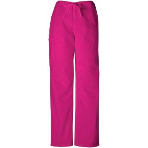 Cherokee Unisex Scrub Pants for Men & Women Drawstring Cargo Medical Uniform Straight Leg Nursing Scrub Bottoms – 4100(Raspberry)
