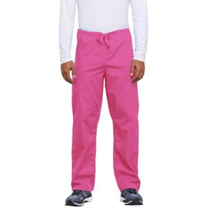 Cherokee Unisex Scrub Pants for Men & Women Drawstring Cargo Medical Uniform Straight Leg Nursing Scrub Bottoms – 4100(Shocking Pink)