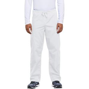 Cherokee Unisex Scrub Pants for Men & Women Drawstring Cargo Medical Uniform Straight Leg Nursing Scrub Bottoms – 4100(White)