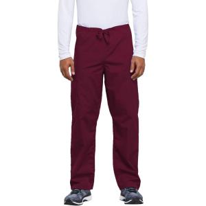 Cherokee Unisex Scrub Pants for Men & Women Drawstring Cargo Medical Uniform Straight Leg Nursing Scrub Bottoms – 4100(Wine)