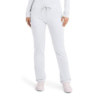 Cherokee Unisex Scrub Pants for Men & Women Tapered Leg Drawstring 4 Pocket Medical Uniform Easy Care 2-Way Stretch – WW020(White)