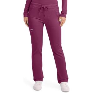 Cherokee Unisex Scrub Pants for Men & Women Tapered Leg Drawstring 4 Pocket Medical Uniform Easy Care 2-Way Stretch – WW020(Wine)