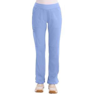 Cherokee Women Scrub Pant with Straight Leg Pull-on Pant Medical Bottom with 4 Pocket & 2-Way Stretch Fabric – WW110(Ciel Blue)