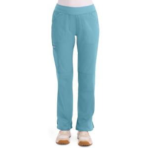 Cherokee Women Scrub Pant with Straight Leg Pull-on Pant Medical Bottom with 4 Pocket & 2-Way Stretch Fabric – WW110(Soft Marine)