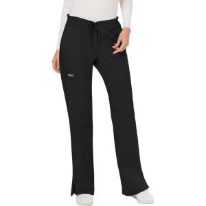 Cherokee Women Scrubs Pant Workwear Revolution Mid Rise Moderate Flare Drawstring WW120(Black)