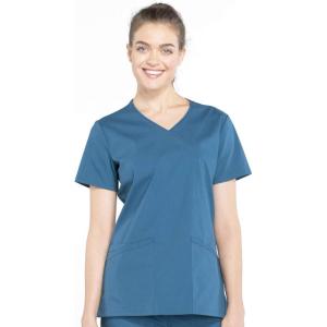 Cherokee Women Scrubs Top Workwear Professionals Mock Wrap WW655(Caribbean Blue)