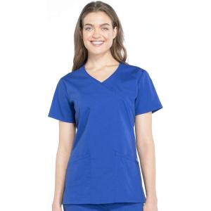 Cherokee Women Scrubs Top Workwear Professionals Mock Wrap WW655(Galaxy Blue)