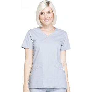 Cherokee Women Scrubs Top Workwear Professionals Mock Wrap WW655(Grey)