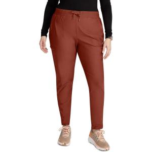 Cherokee Womens Mid Rise Tapered Leg Drawstring Scrub Pants 5 Pocket 360 Stretch Moisture Wicking Easy Care – CK095(Masala)