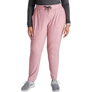 Cherokee Womens Mid Rise Tapered Leg Drawstring Scrub Pants 5 Pocket 360 Stretch Moisture Wicking Easy Care – CK095(Mauve Orchid)
