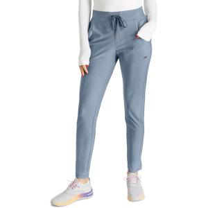 Cherokee Womens Mid Rise Tapered Leg Drawstring Scrub Pants 5 Pocket 360 Stretch Moisture Wicking Easy Care – CK095(Ocean Ash)