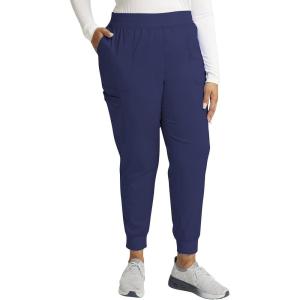 Cherokee Women’s Scrub Jogger Pants Modern Classic Fit Mid Rise Bottom with 5 Pockets, Elastic Knit Waistband – WW115(Navy)