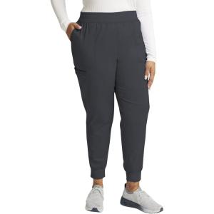 Cherokee Women’s Scrub Jogger Pants Modern Classic Fit Mid Rise Bottom with 5 Pockets, Elastic Knit Waistband – WW115(Pewter)