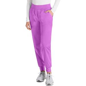 Cherokee Women’s Scrub Jogger Pants Modern Classic Fit Mid Rise Bottom with 5 Pockets, Elastic Knit Waistband – WW115(Sweet Berry)