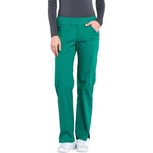 Cherokee Women’s Scrub Pants Mid Rise Straight Leg Pull-on Cargo Pant with 6 Pockets & 2-Way Stretch Fabric – WW170(Hunter Green)