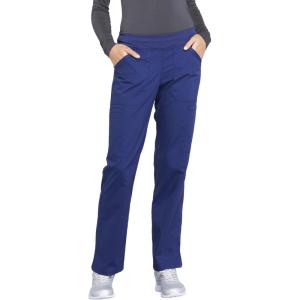Cherokee Women’s Scrub Pants Mid Rise Straight Leg Pull-on Cargo Pant with 6 Pockets & 2-Way Stretch Fabric – WW170(Navy)