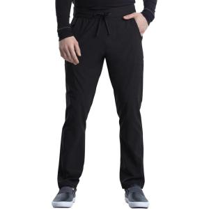 Cherokee iFlex Men Scrubs Pant Tapered Leg Drawstring Cargo CK006(Black)