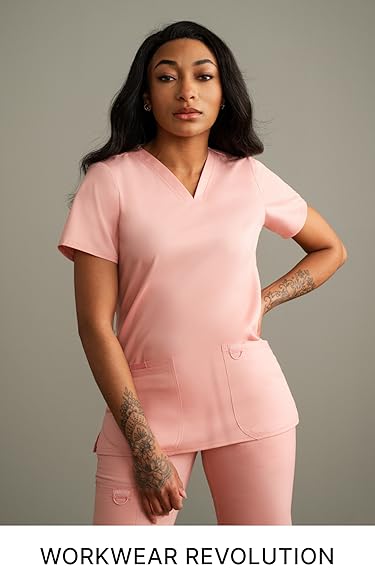 Cherokee men’s and women’s medical gowns, nurse uniform jackets, V-neck, modern classic design.