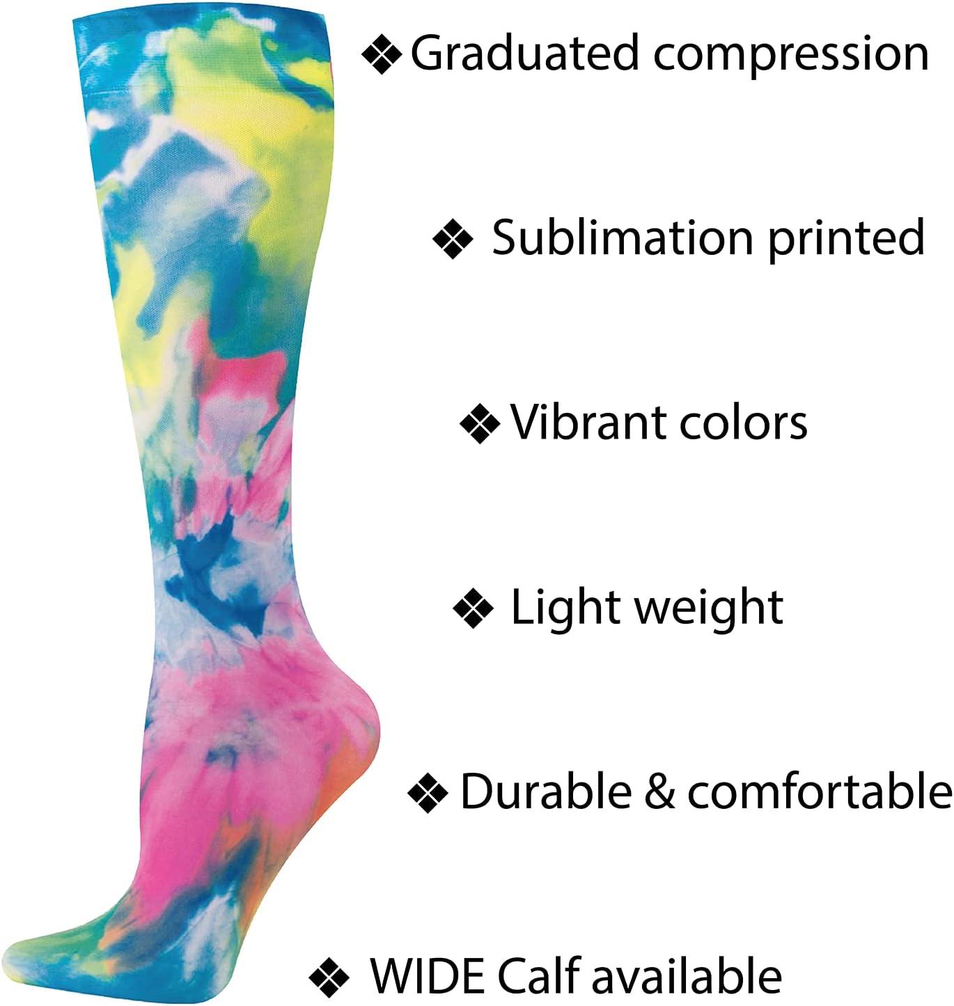 imageCherokee Compression Socks for Women amp Men 815 mmHg Knee High Lightweight Sublimation Print 1 Pair FASHIONSUPPORTSweet Succulent
