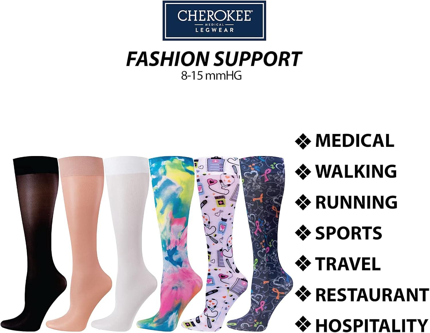 imageCherokee Compression Socks for Women amp Men 815 mmHg Knee High Lightweight Sublimation Print 1 Pair FASHIONSUPPORTSweet Succulent