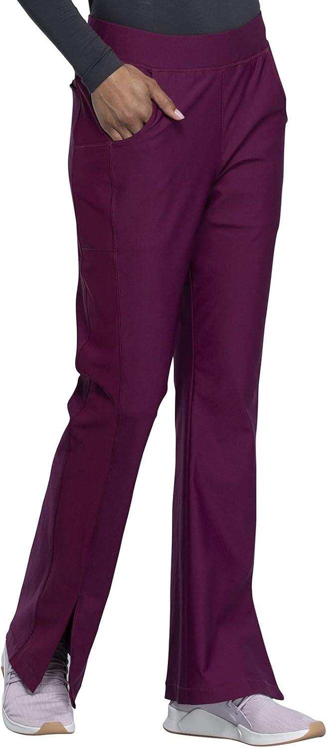 imageCherokee Form Women Scrubs Pant Mid Rise Moderate Flare Leg Pullon CK091Wine
