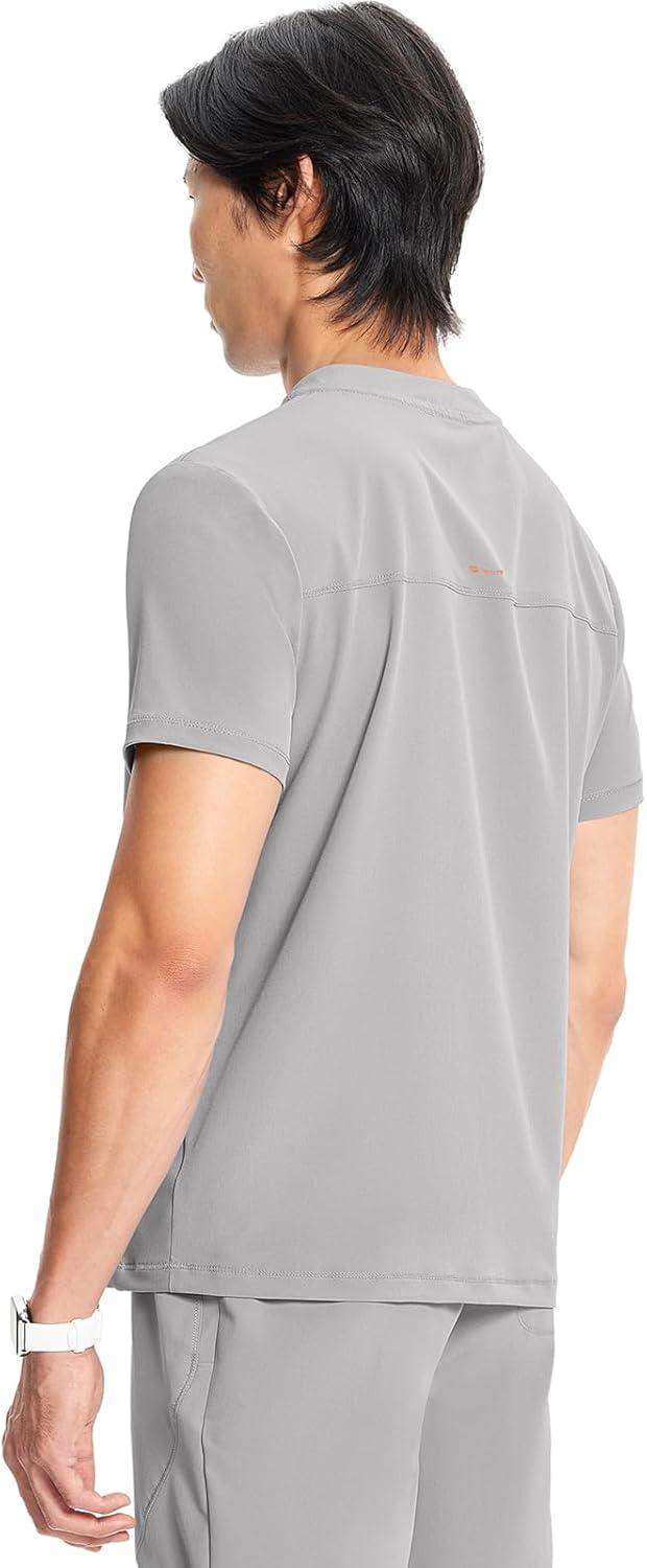 imageCherokee Infinity Mens Partial Zip VNeck Scrub Top RibKnit Panels 2 Zip Pockets 1 Welt Pocket PROTX2 Fabric IN702AVapor